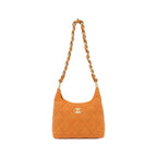 Chanel Shoulder Bag Wool Tweed Orange Mat