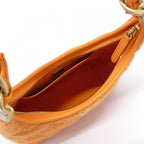 Chanel Shoulder Bag Wool Tweed Orange Mat