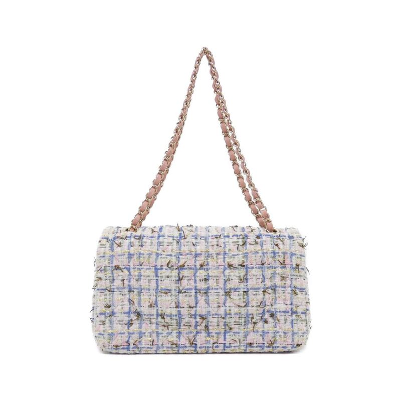 Chanel Shoulder Bag Tweed White