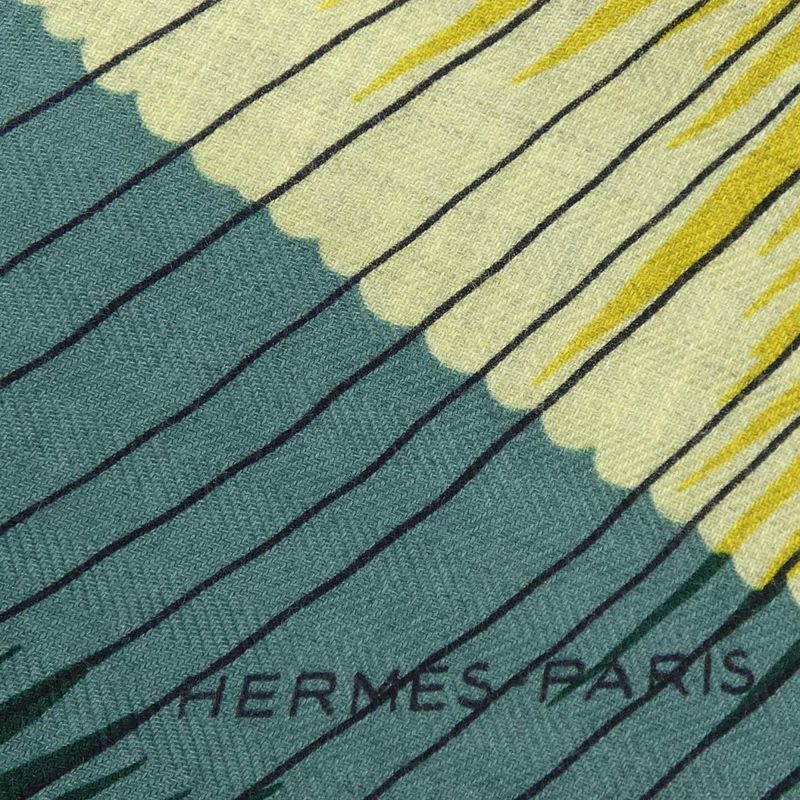 Hermes Cheval Punk Losange Stole Gray Green