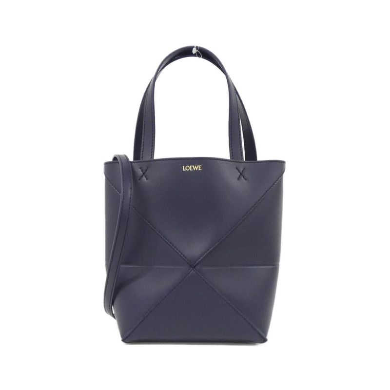 Loewe Puzzle Fold Tote Mini Bag Abyss Blue