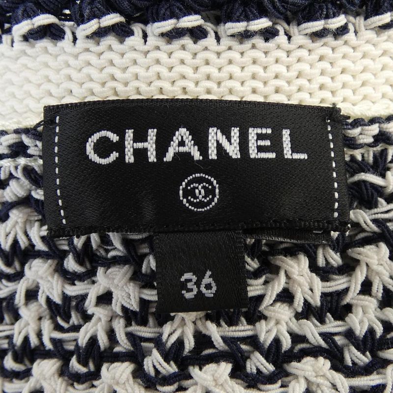 Chanel Dress White 36 Navy