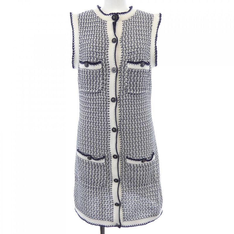 Chanel Dress White 36 Navy