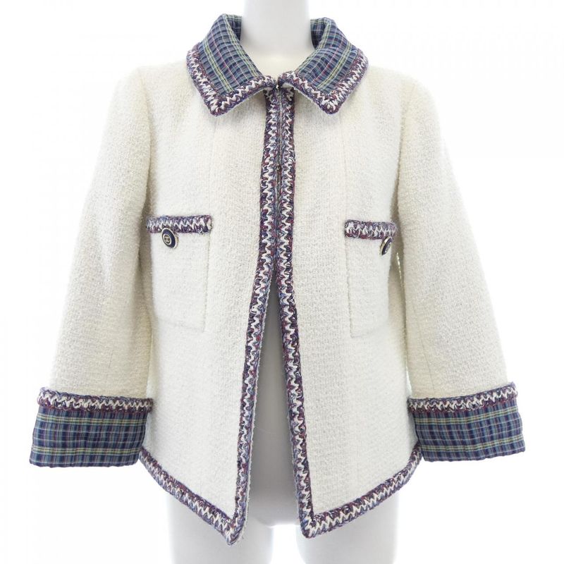 Chanel 20C Jacket White 34 Green Red
