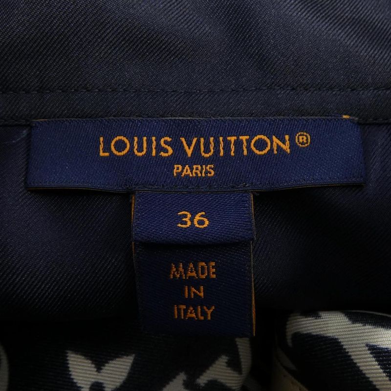 Louis Vuitton Striped Accent Monogram Shirt Dress
