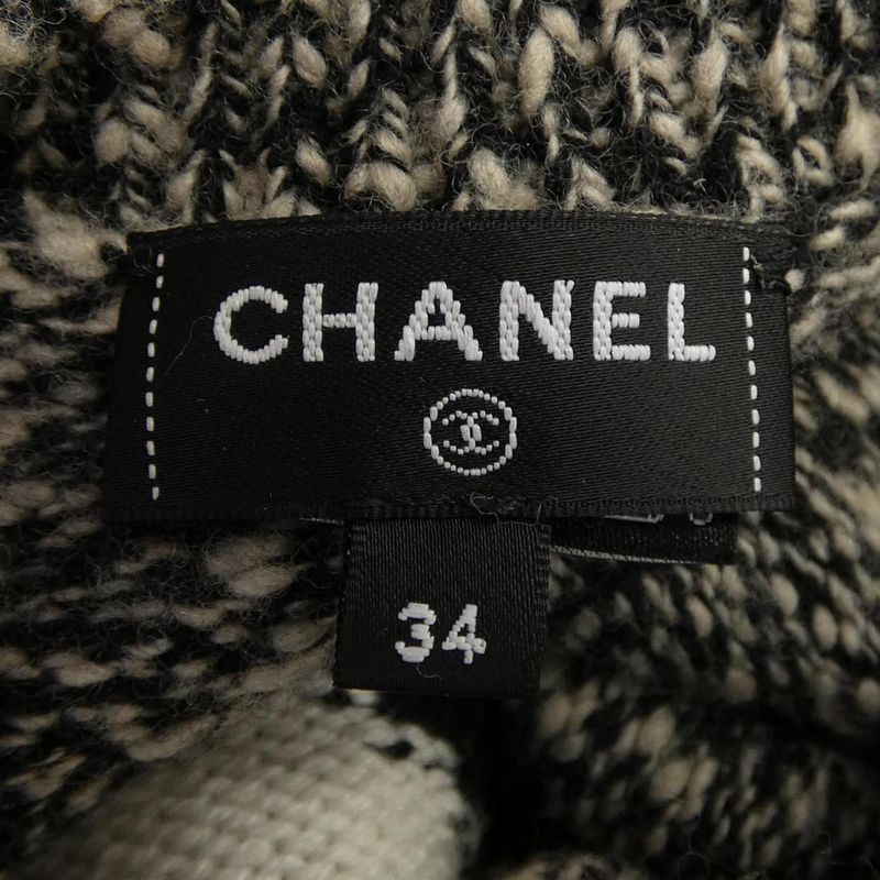 Chanel Knit Top Cashmere Black Brown Blue