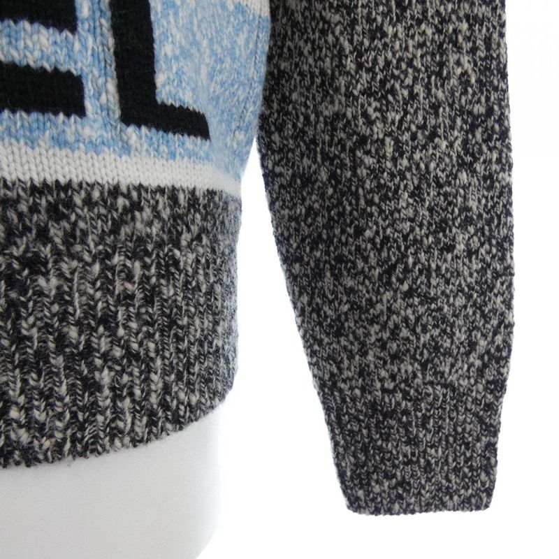 Chanel Knit Top Cashmere Black Brown Blue