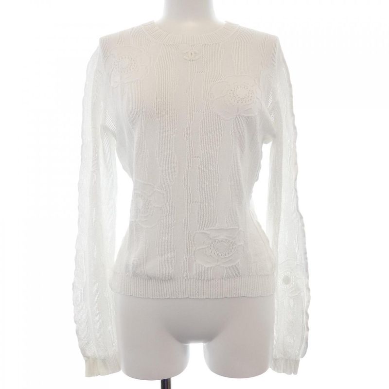 Chanel Knit Top White 36 Translucency