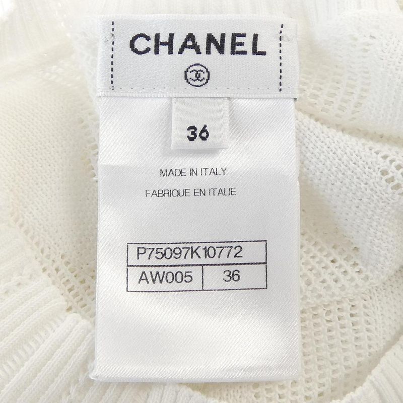 Chanel Knit Top White 36 Translucency