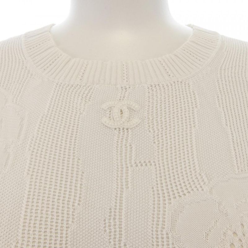 Chanel Knit Top White 36 Translucency