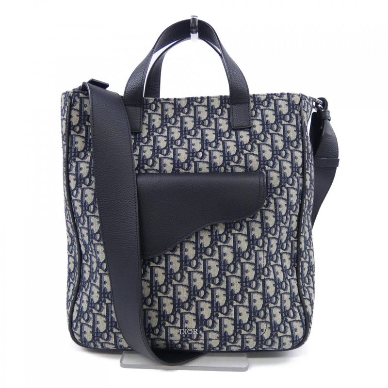 Dior Blue Jacquard Bag Black Beige