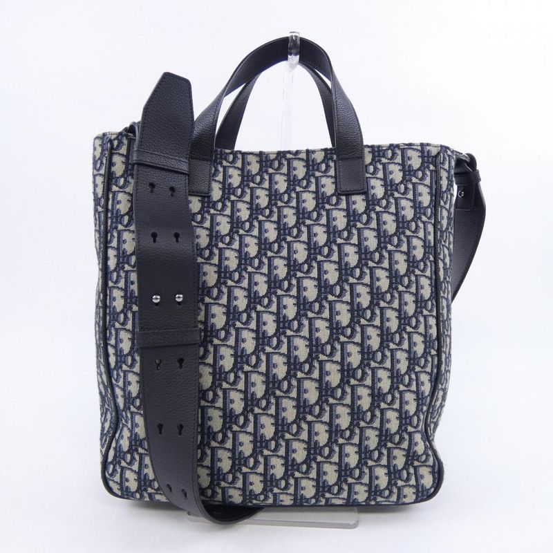 Dior Blue Jacquard Bag Black Beige