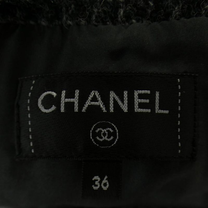 Chanel Skirt Gray 36 Check