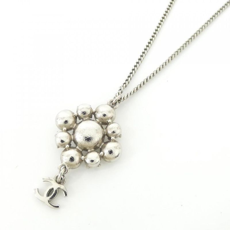 Chanel Necklace Silver Crystal