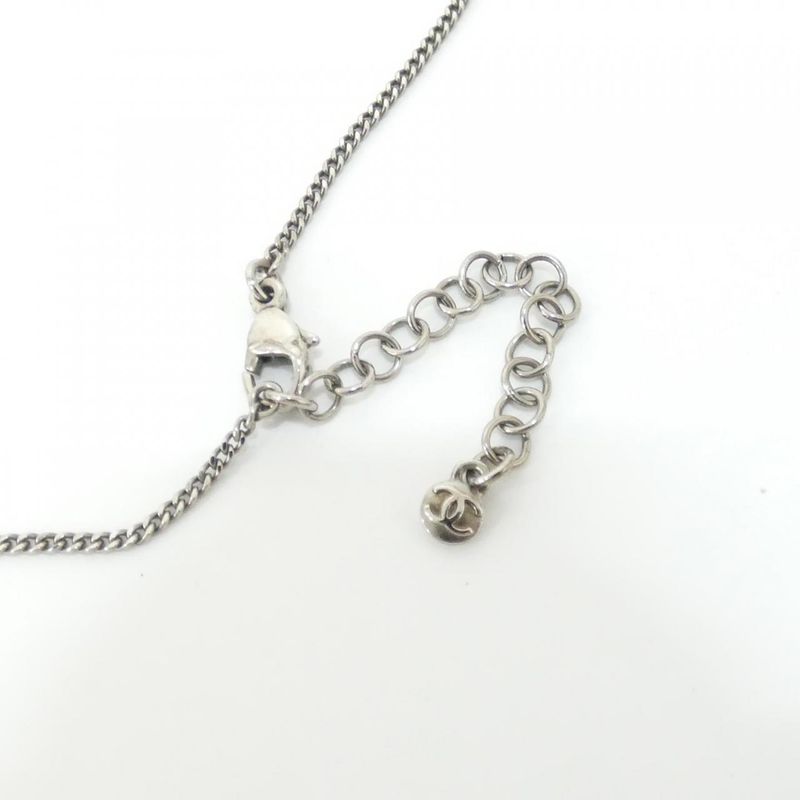 Chanel Necklace Silver Crystal