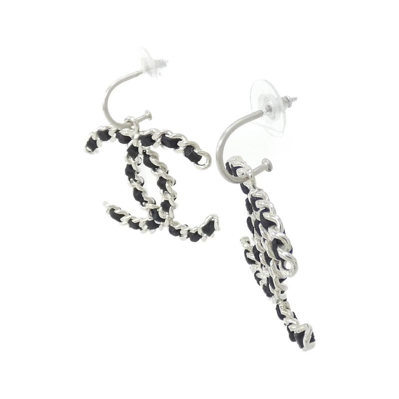 Chanel Earrings Satin Black
