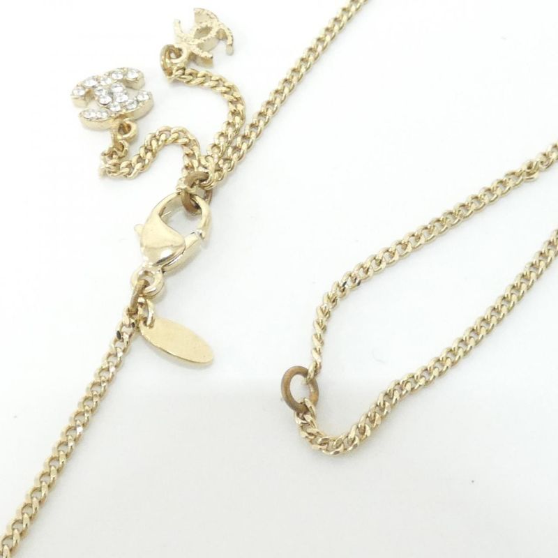 Chanel Necklace Gold Crystal