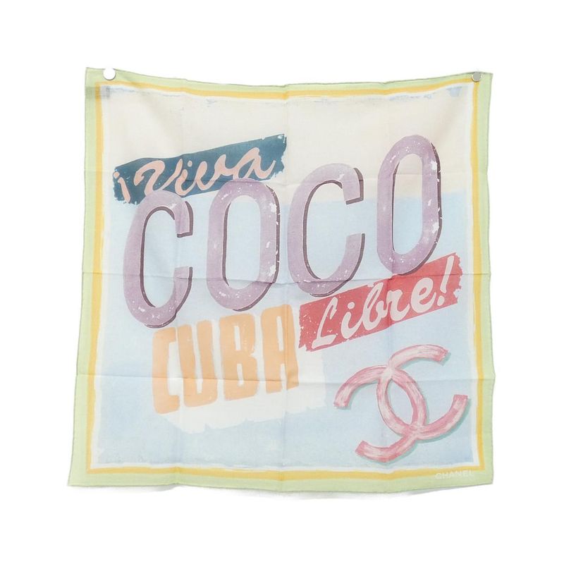 Chanel Scarf Cotton Green