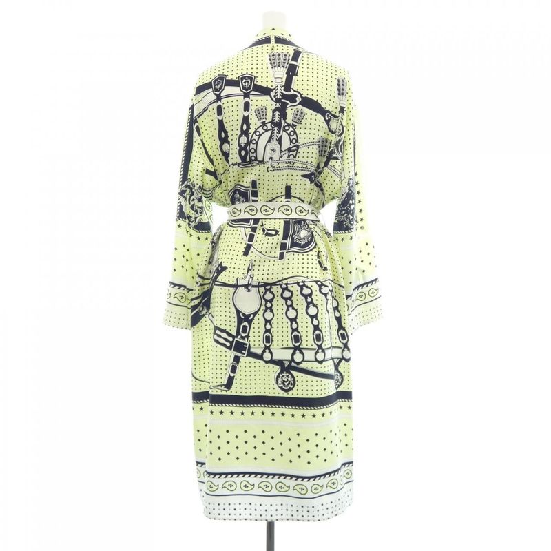 Hermes Harnais de Cour Twill Rene Dress Yellow
