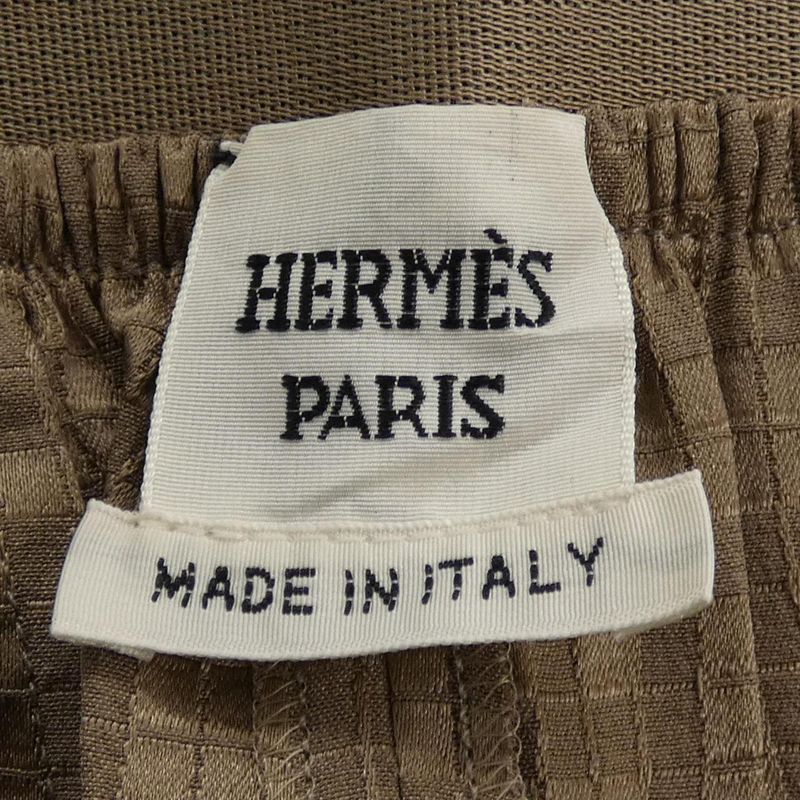 Hermes Mosaic Pants Silk Beige Color