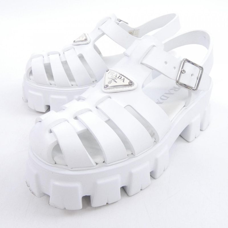 Prada Triangle Logo Monolith Fo Muraba Sandals