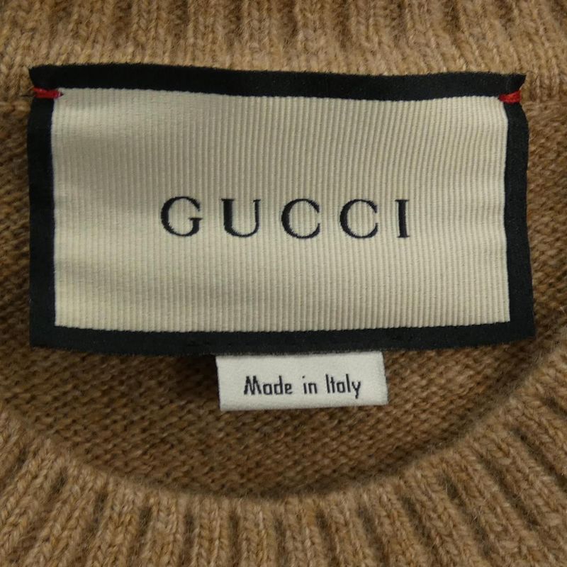 Gucci Knit Top Cashmere Brown Sheer