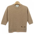 Gucci Knit Top Cashmere Brown Sheer