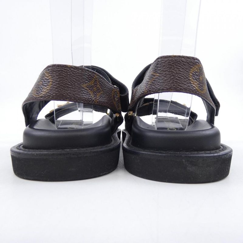 Louis Vuitton Sandals Black 36 Brown