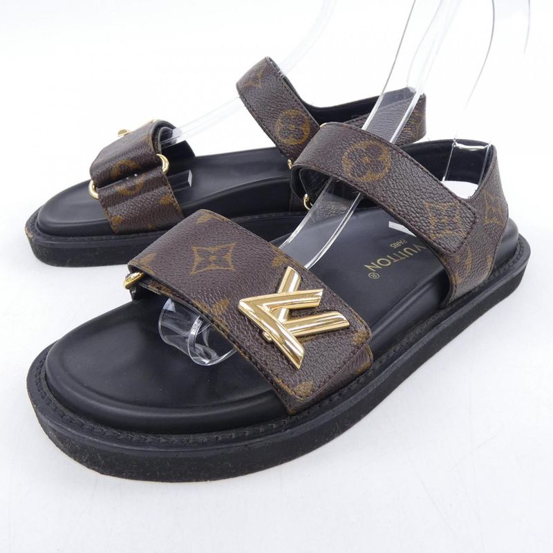Louis Vuitton Sandals Black 36 Brown