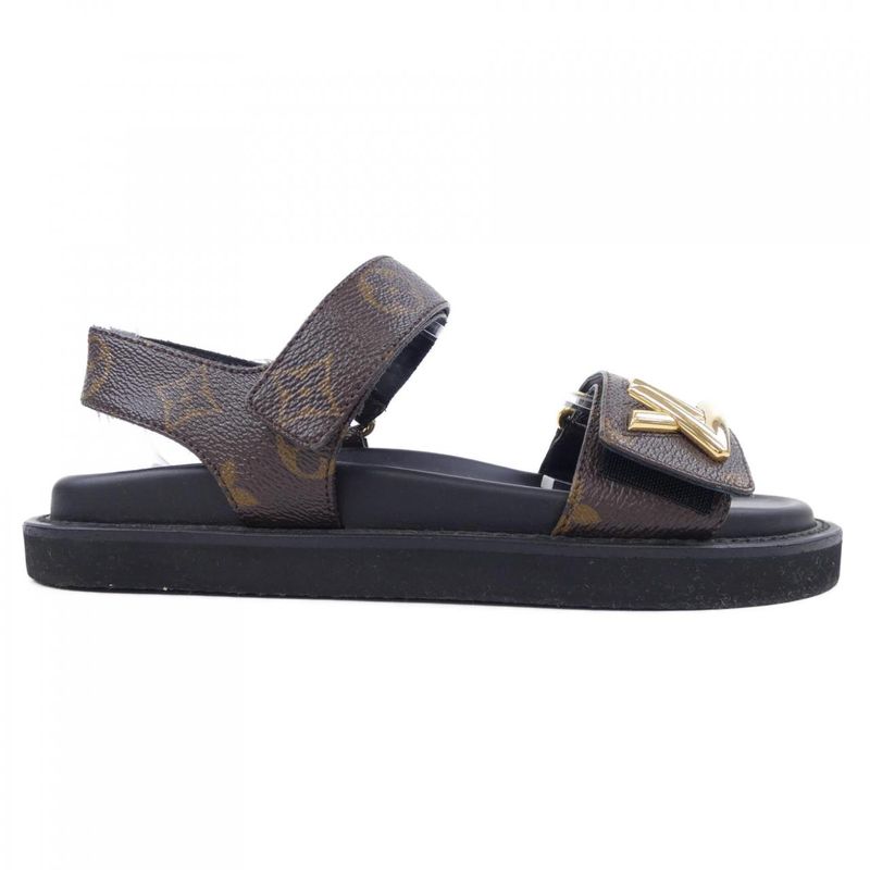 Louis Vuitton Sandals Black 36 Brown