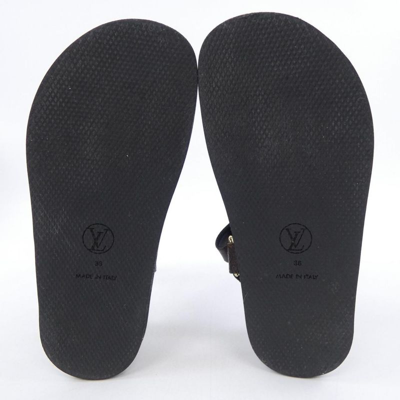 Louis Vuitton Sandals Black 36 Brown