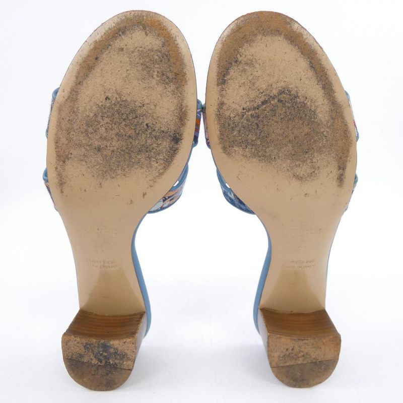 Hermes Oasis Sandals Blue 38