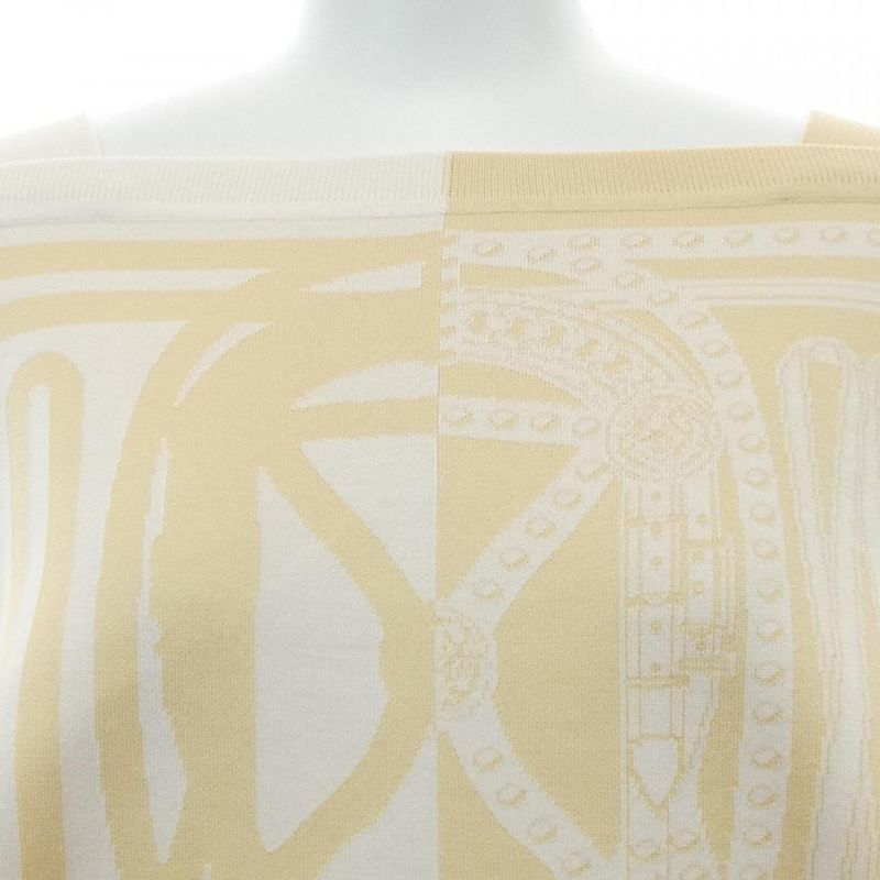 Hermes Grand Tralala Knit Top Beige Color