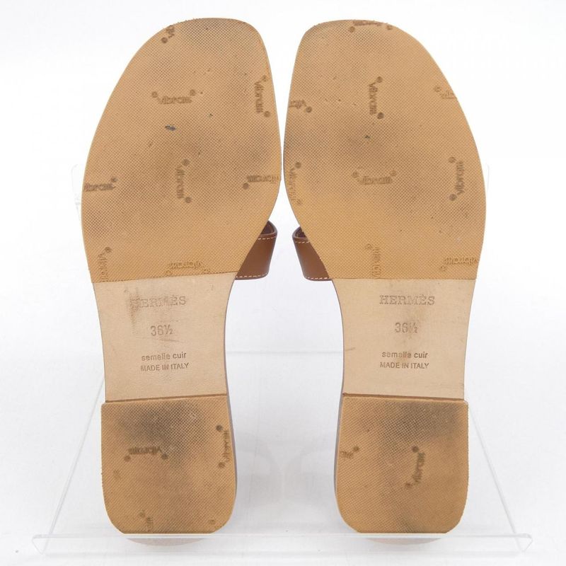 Hermes Oran Sandals Brown 36