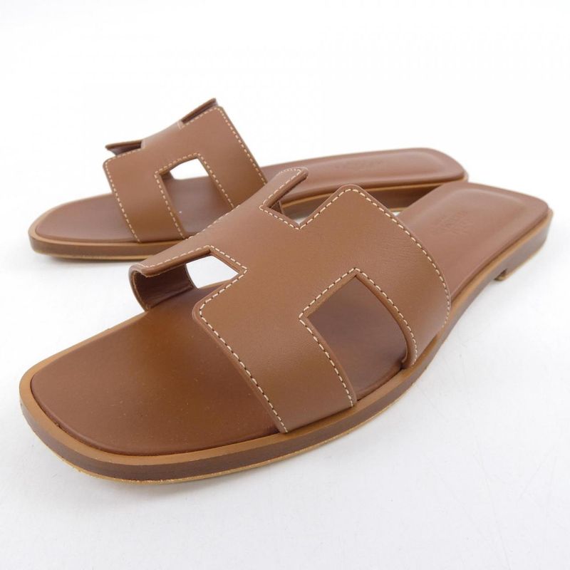 Hermes Oran Sandals Brown 36