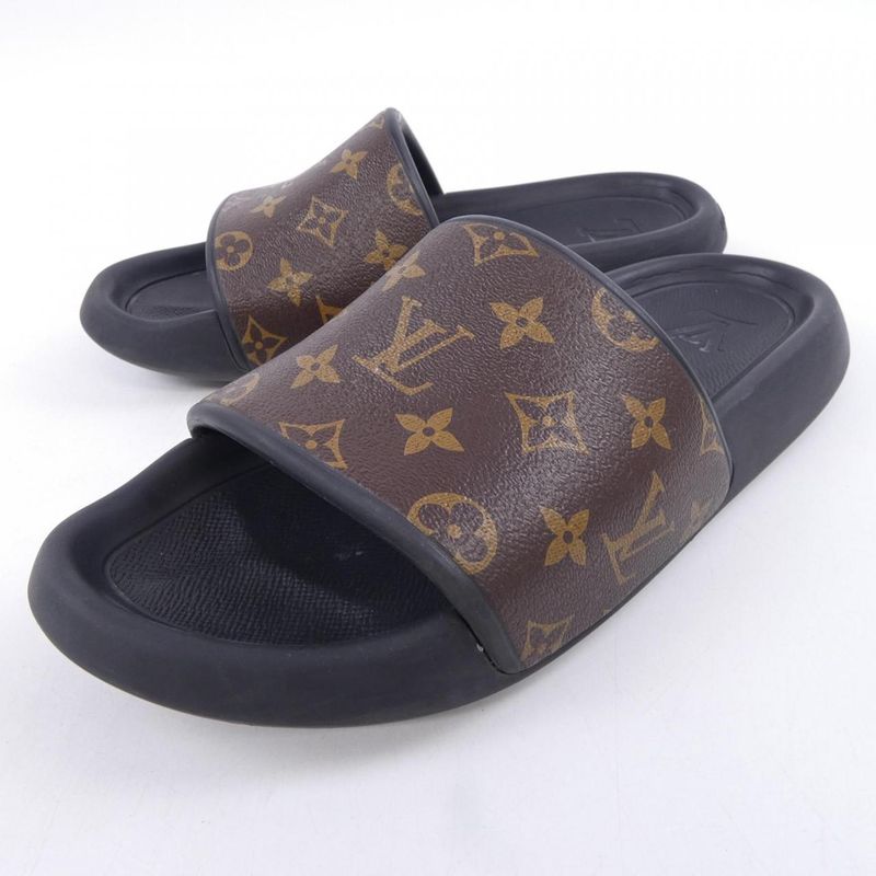 Louis Vuitton Water Frontline Mule Sandals Black Brown