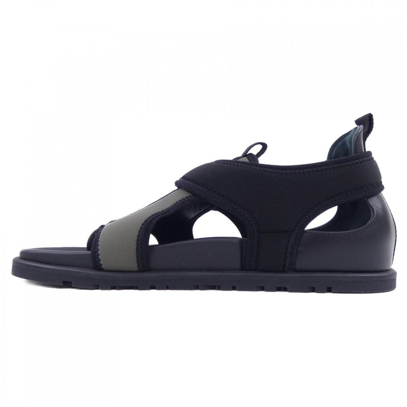Hermes Giorno Sandals Black 40 Khaki