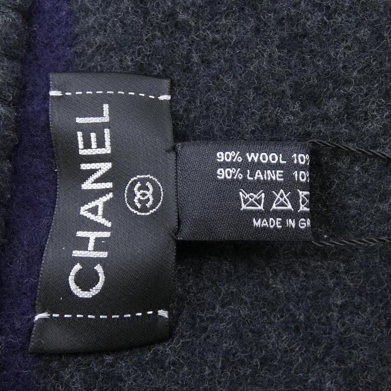 Chanel Jacket Wool Cashmere Gray Purple
