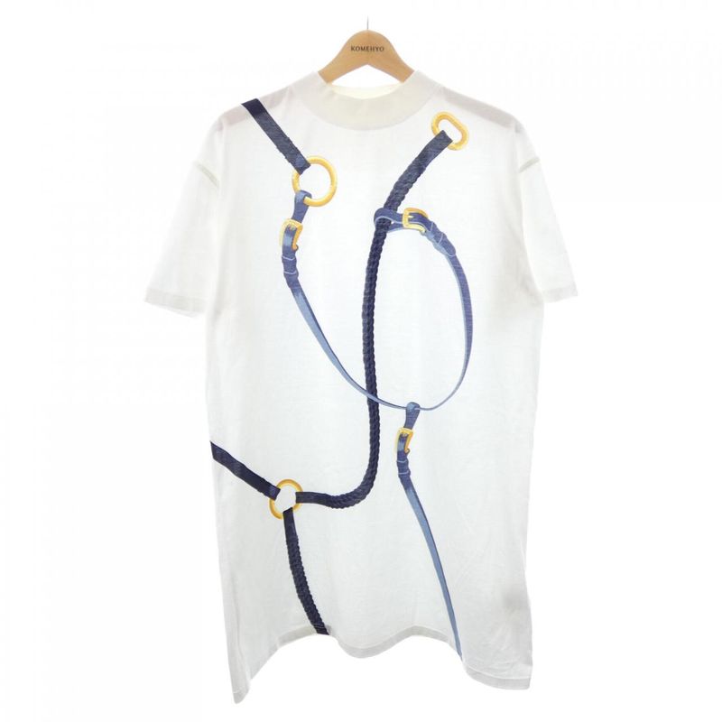 Hermes Coaching Remix Cut Dress White Translucency