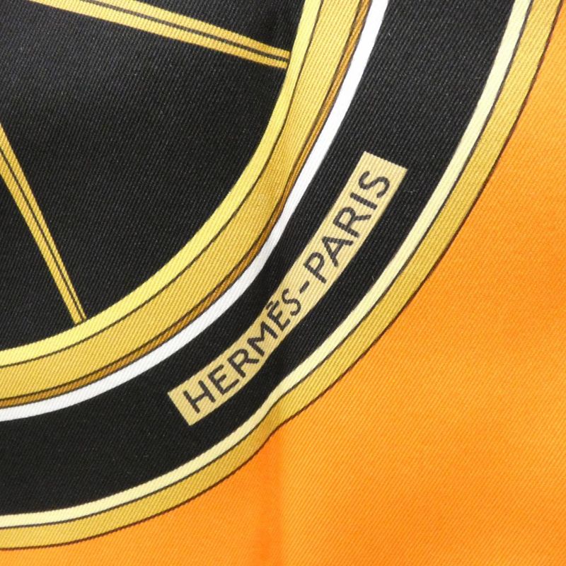 Hermes Carre Scarf Silk Black