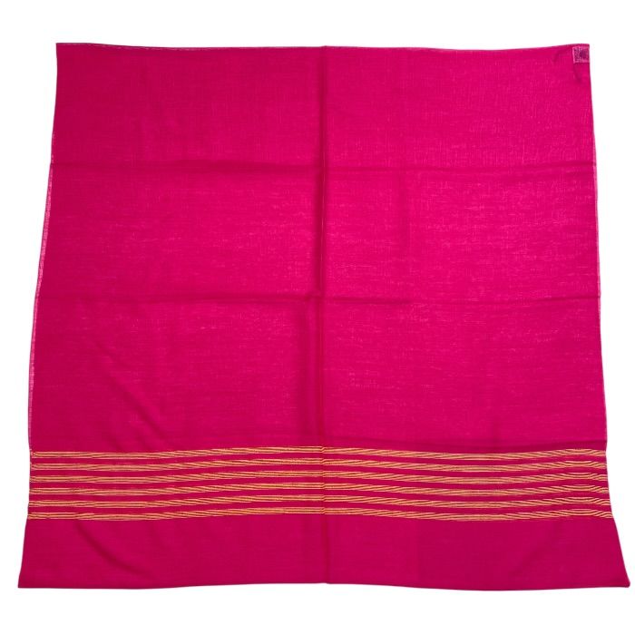 Hermes Scarf Shawl Large Cashmere Silk Logo Pink Yellow