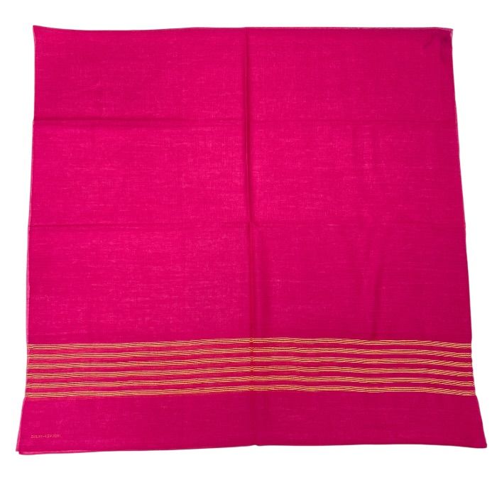 Hermes Scarf Shawl Large Cashmere Silk Logo Pink Yellow