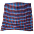 Hermes Check Scarf Shawl Large Cashmere Silk Logo Blue Red Multicolor