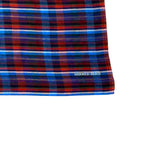 Hermes Check Scarf Shawl Large Cashmere Silk Logo Blue Red Multicolor