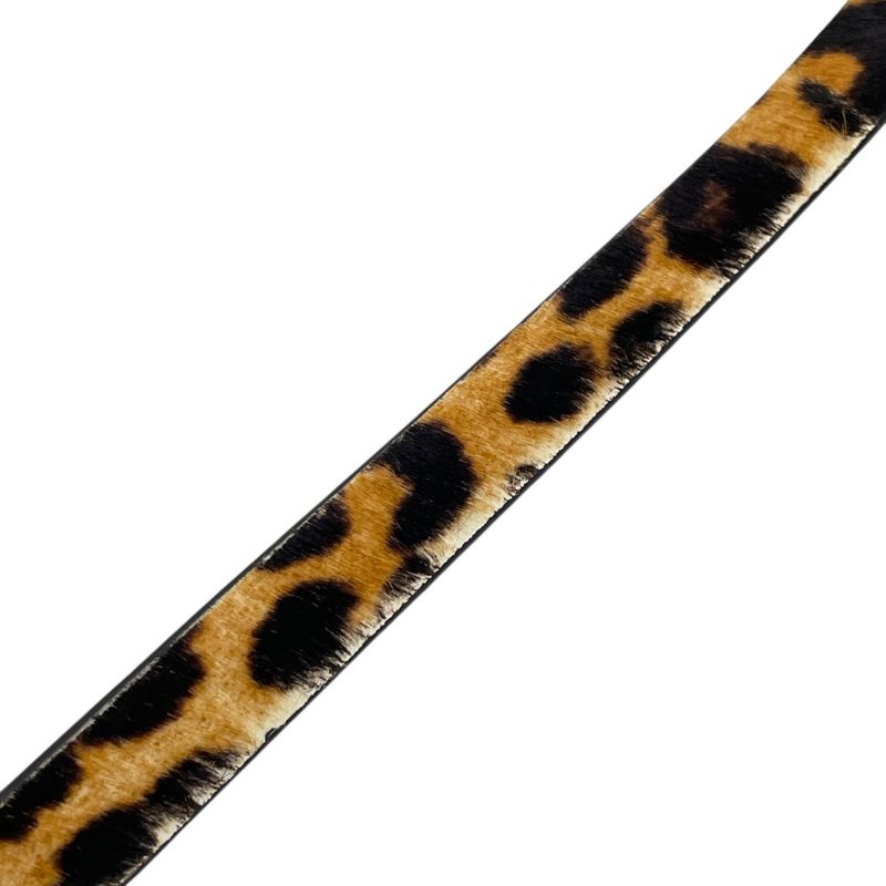 Dior Crystal Stone Leopard Belt Brown Calf Hair Leather