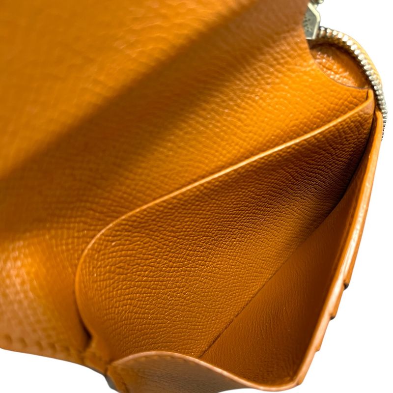 Hermes Bifold Wallet Azap Vertical Compact Brown Epsom Leather