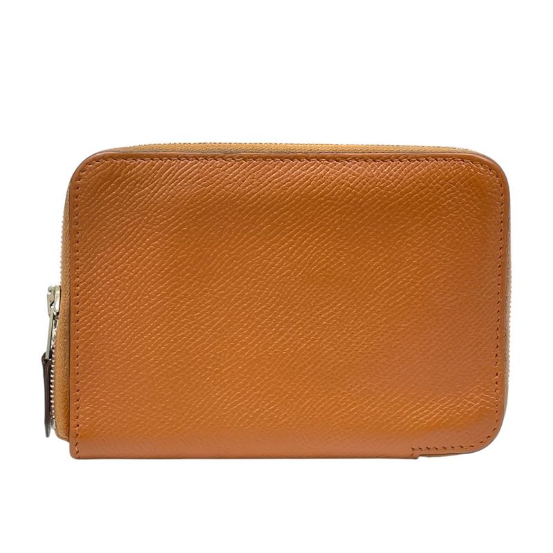 Hermes Bifold Wallet Azap Vertical Compact Brown Epsom Leather