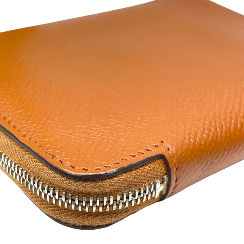 Hermes Bifold Wallet Azap Vertical Compact Brown Epsom Leather