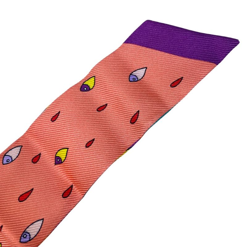 Bvlgari Serpenti Scarf Twilly Ribbon Purple Pink Ring Multicolor