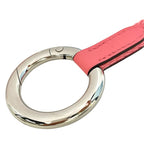 Hermes Strap Carre Pocket Neck Key Ring Pink Silver Canvas